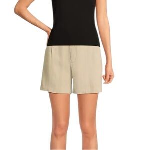 NWT Time and Tru Linen-Blend Shorts 5" Inseam Front Pleats Beige Size M (8-10)